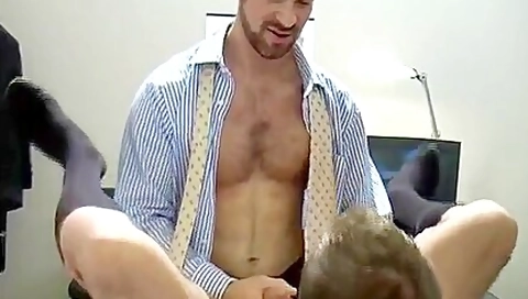 Sharply Dressed Office Hunks Playing Around